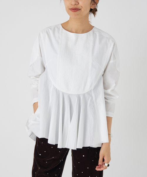 セール】AAYUSHI/アユーシ 別注 フロントピンタックペプラムブラウス