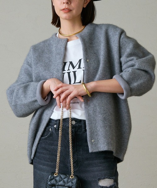 LOUNGEDRESS（ラウンジドレス）の「接結ニットコート（ノーカラー