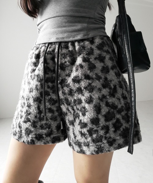 セール】※※【 2color 】レオパードボアショートパンツ ／ reopard boa