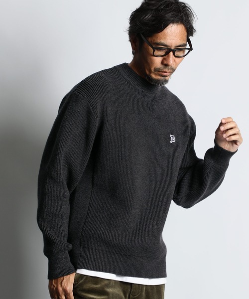 WASHABLE MOCK NECK KNIT：自宅で洗える ウォッシャブル ワンポイント