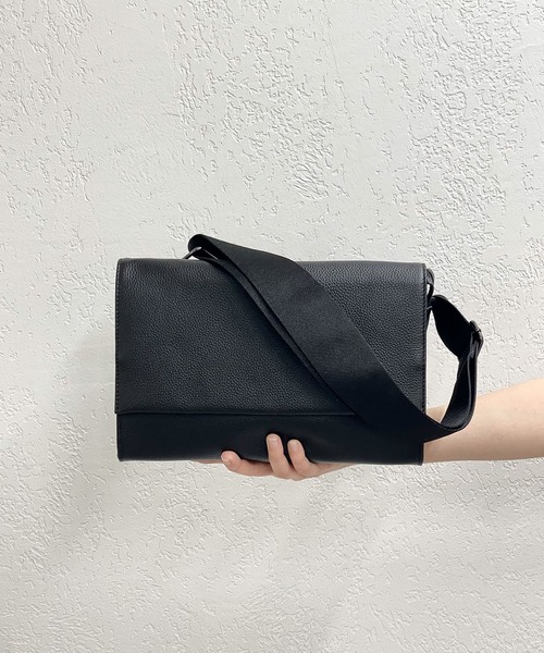 セール】《本革/470g》ワイドテープショルダーバッグ/ボディバッグ