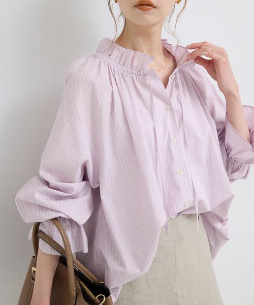 追加2》タイプライターフリルカラーブラウス（シャツ/ブラウス