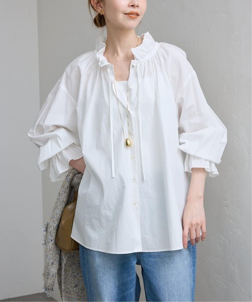 追加2》タイプライターフリルカラーブラウス（シャツ/ブラウス