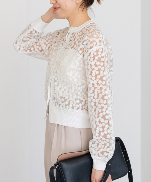 IENA（イエナ）の「《追加2》フラワーレースニットカーディガン