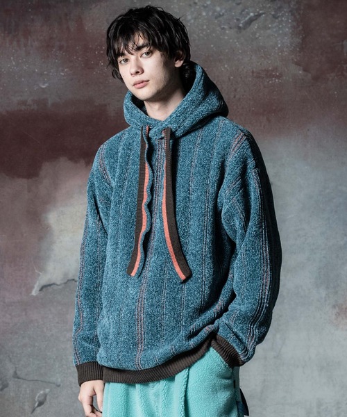 Striped Knit Hoodie / ストライプニットフーディ（ニット/セーター