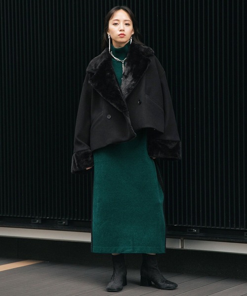 HARE（ハレ）の「ウーリーテックフェイクファーショートコート(HARE