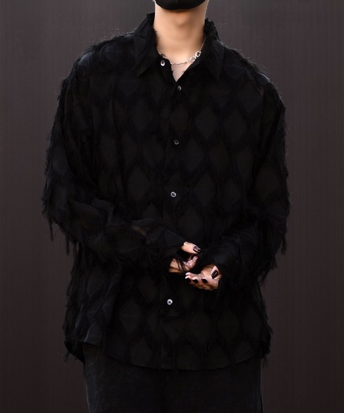 CLEL】Fringe Design Jacquard Shirt/フリンジデザイン ジャカード