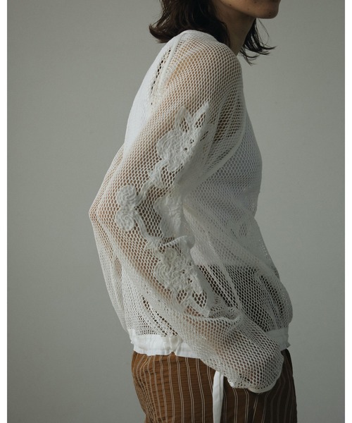 anuke（アンヌーク）の「Embroidery Mesh Tops（Tシャツ/カットソー