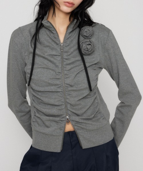 FRONT ZIP GATHER トップス（Tシャツ/カットソー）｜LAGUA GEM