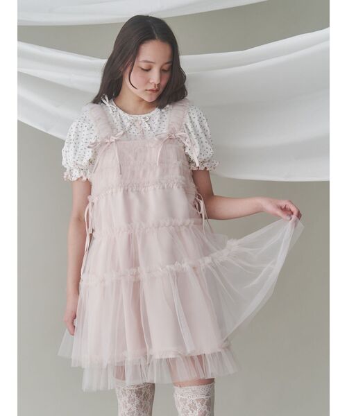 merry jenny（メリージェニー）の「チュールコルセットミニワンピース