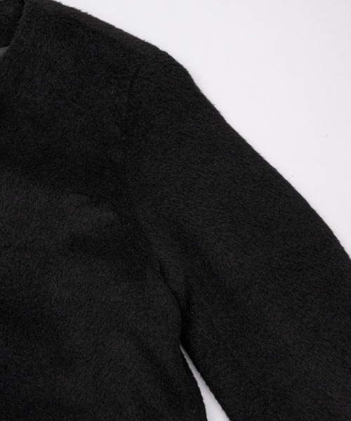 セール】no collar wool shaggy jacket / ノーカラーウールシャギー