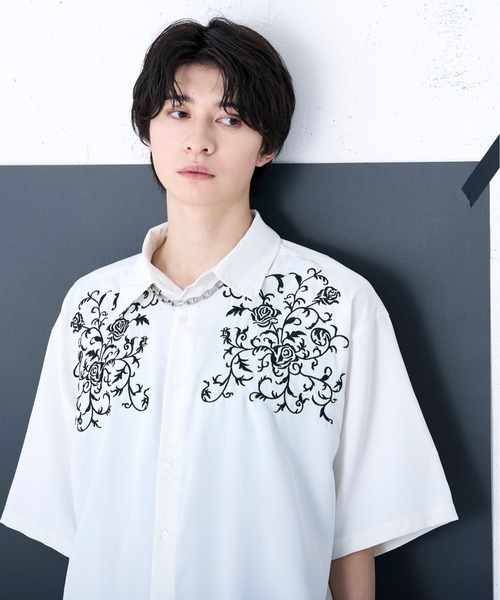 チェストフラワー刺繍シャツ（シャツ/ブラウス）｜Ellno Loset（エルノ