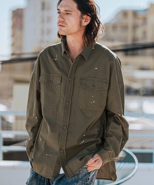 ms5923-Biowash Ripstop Paint Shirts ミリタリーシャツ（シャツ