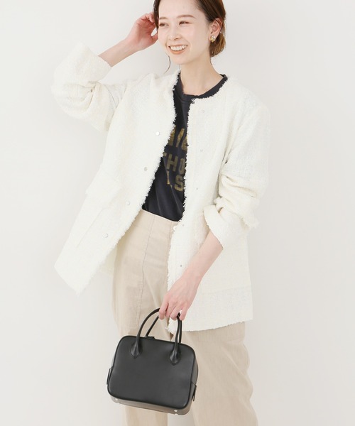 IENA（イエナ）の「Marin Tweed ジャケット.S（ノーカラージャケット