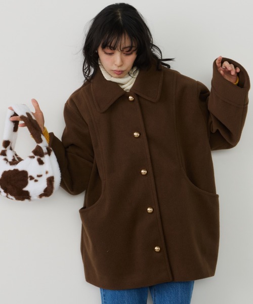 Unitage（ユニテージ）の「金釦ミドルコート（ステンカラーコート
