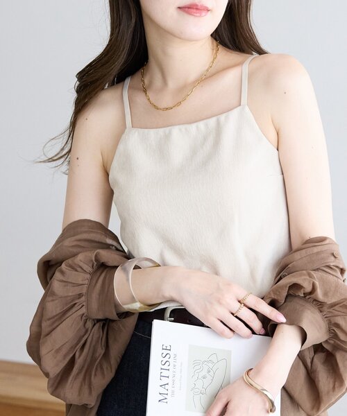 セール】【サイズ展開あり】杢ベロアカップ付キャミソール