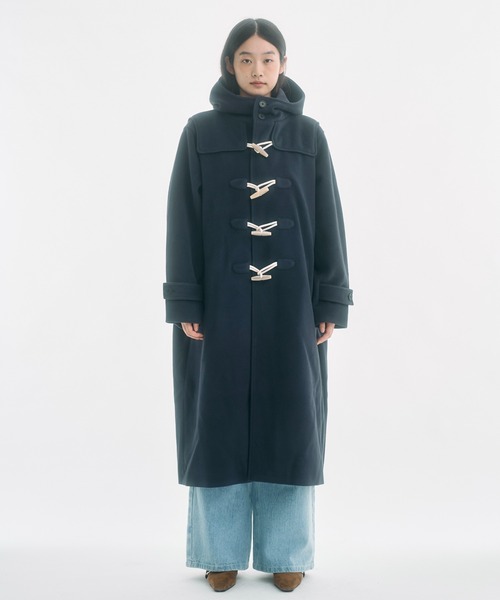 セール】high-neck hooded long duffle coat / ハイフードロング