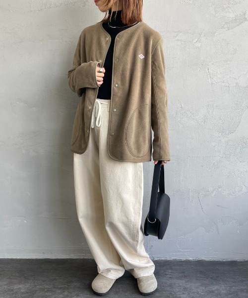 DANTON/ダントン] フリース ノーカラージャケット（ノーカラー