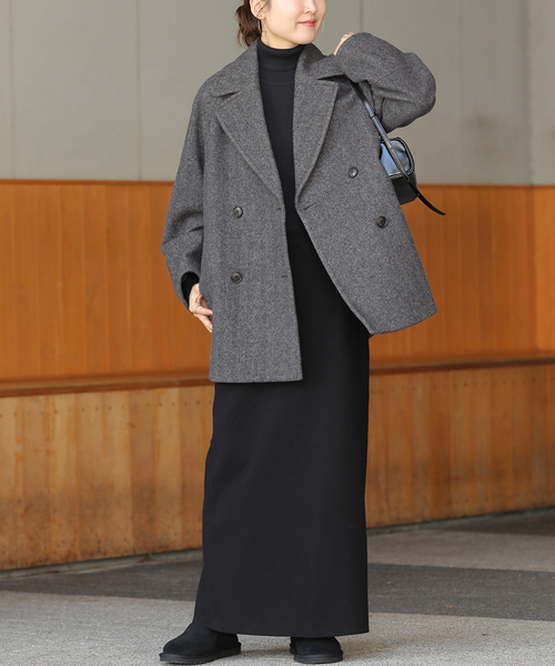 セール】《追加》尾州ウールスーパー100モッサPコート（ピーコート
