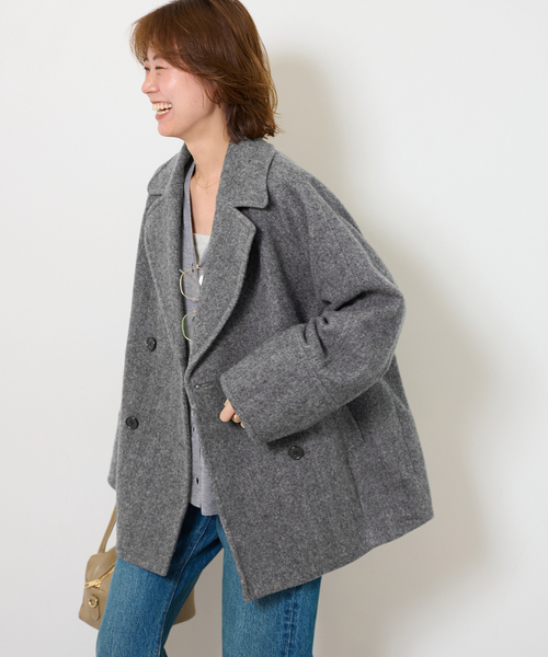 セール】《追加》尾州ウールスーパー100モッサPコート（ピーコート