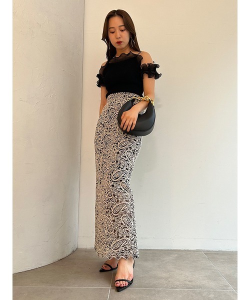 SNIDEL（スナイデル）の「Sustainableプリーツフリルドッキングニット