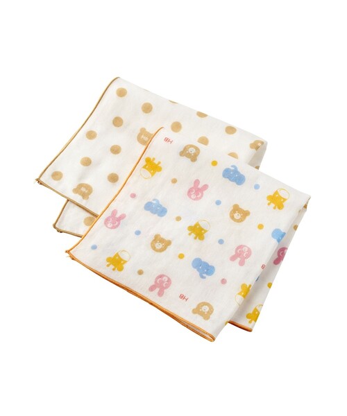 ガーゼハンカチ2枚組セット（その他ベビー用品）｜HOT BISCUITS