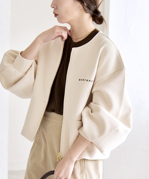 セール】quaranciel:〈洗濯機可能〉ポンチ ロゴプリント スウェット