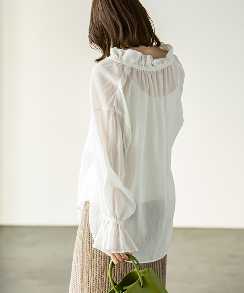 Noble（ノーブル）の「《追加》2WAYストリングスラッフルLSブラウス