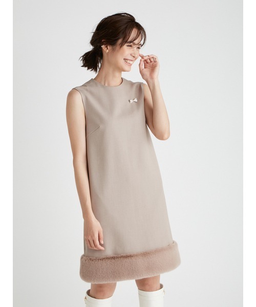 CELFORD（セルフォード）の「◇裾ファー切替Aラインワンピース