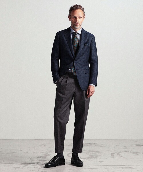 セール】ウールシルクカシミヤ シングル2Bテーラードジャケット Loro