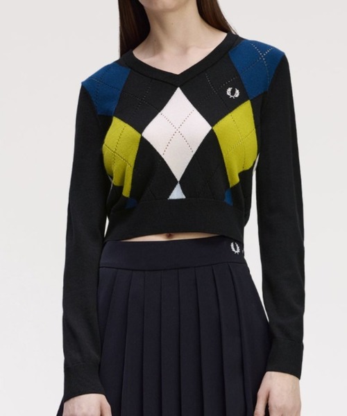 セール】Argyle Pointelle Jumper／アーガイルポインテールニット
