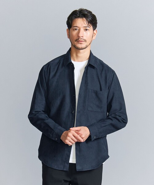 WEB限定 WARDROBE SMART】スエードライク シャツ（シャツ/ブラウス