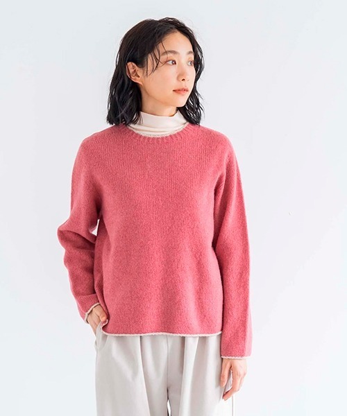 ラムウールカシミヤクルーネックセーター（ニット/セーター）｜D