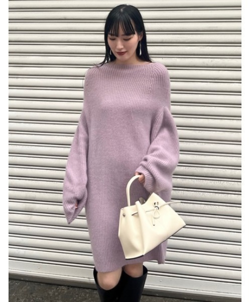 FRAY I.D（フレイアイディー）の「ラクーンニットミニワンピース