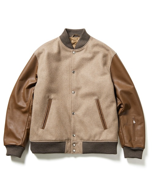 SOPHNET.（ソフネット）の「LEATHER SLEEVE VARSITY JACKET