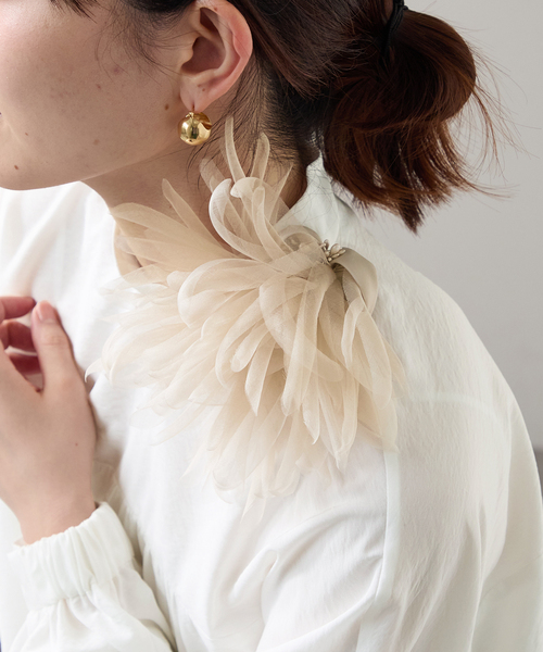 追加》シルクオーガンジーコサージュ（ブローチ/コサージュ）｜VERMEIL