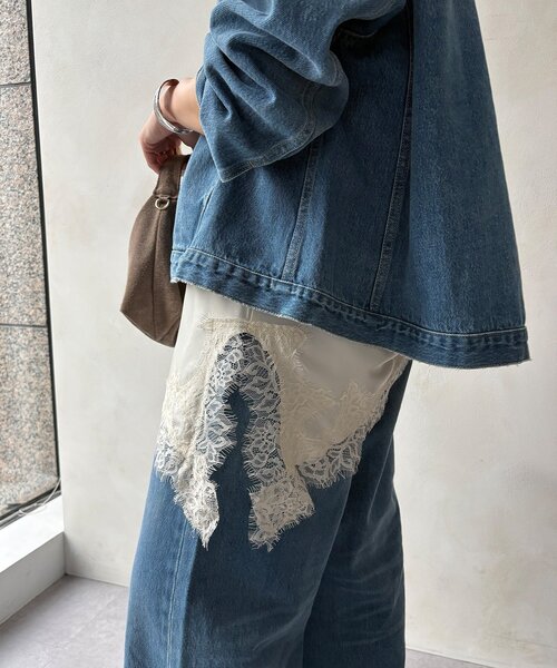 DouDou（ドゥドゥ）の「ショート丈アシメレースキャミ（シャツ