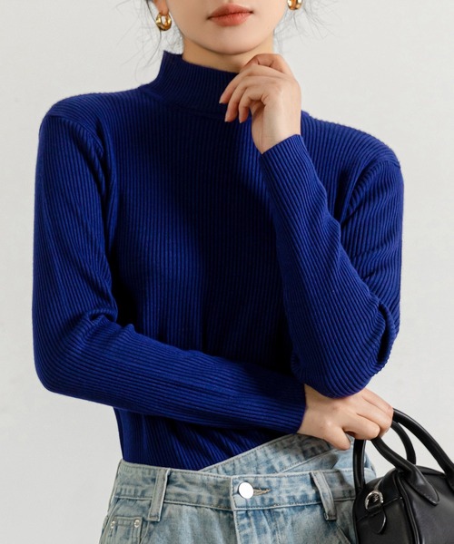 セール】レディース タートルネックリブニットセータートップス 春秋冬