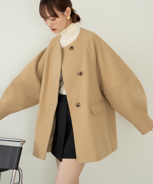 ウェーブデザインミドルコート（その他アウター）｜hinari（ヒナリ）の