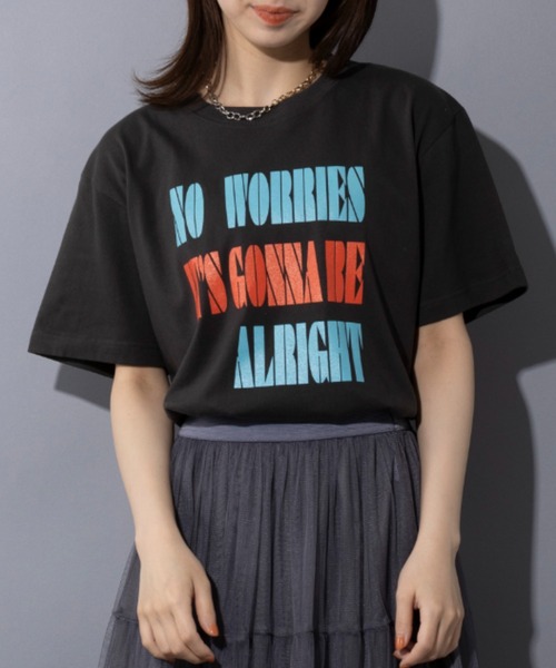 セール】【THE FINAL VIEW】NO WORRIES Vintage message logo print T