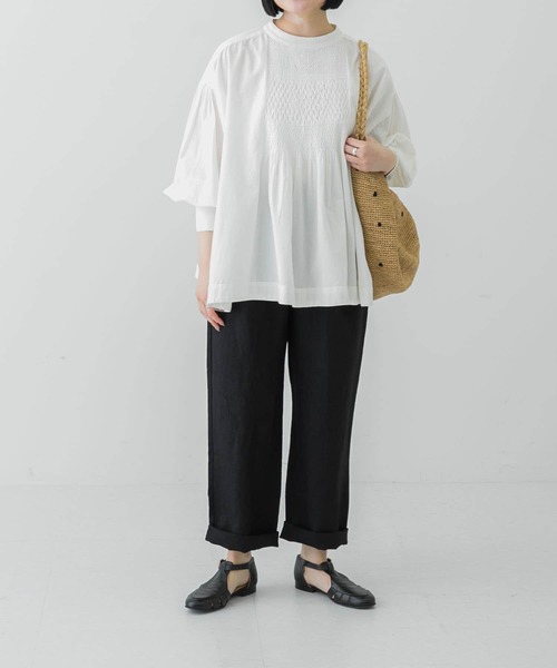 かぐれ（カグレ）の「コットンスモッキングブラウス（シャツ/ブラウス