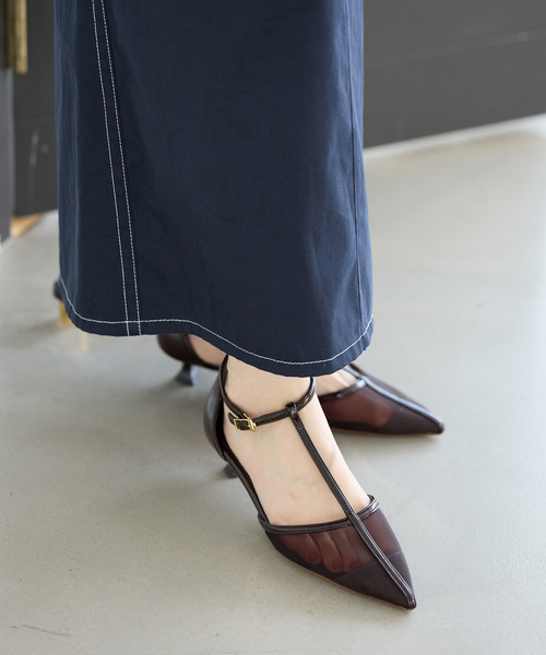 セール】《追加》3.5cmTストラップシアーパンプス（パンプス）｜LE