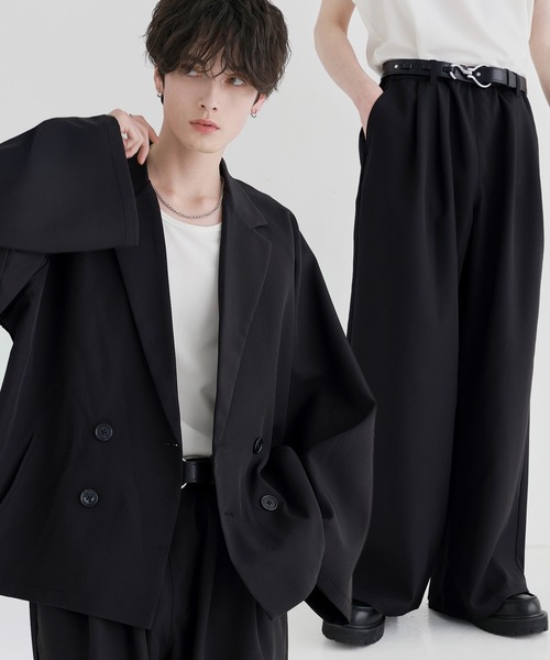 セットアップ 2点セット】ルーズシルエットダブルテーラードジャケット
