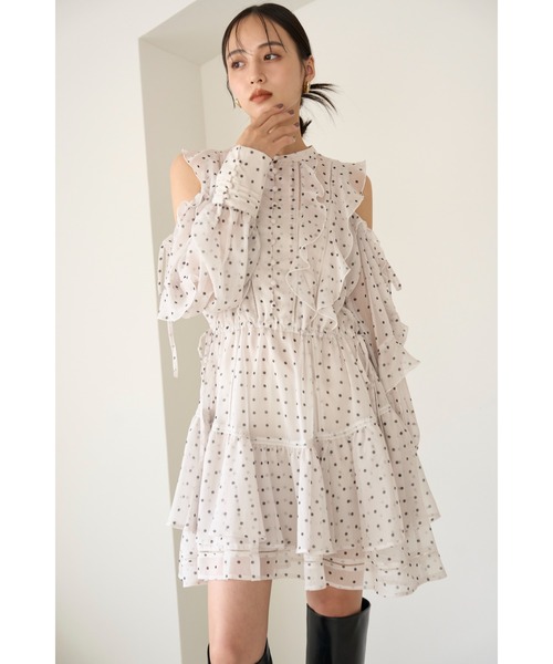 SNIDEL（スナイデル）の「フリルシフォンミニワンピース（ワンピース