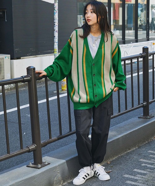 ハイゲージカラーリングニットオーバールーズカーディガン MONO-MART