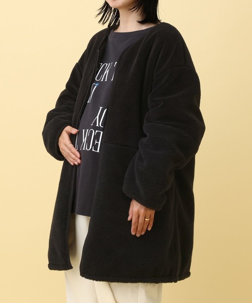 セール】【産前・産後対応】マタニティ／リバーシブルボアキルトコート