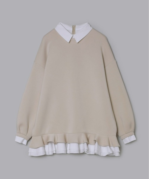 フリルレイヤードダンボールスウェット（スウェット）｜Olu