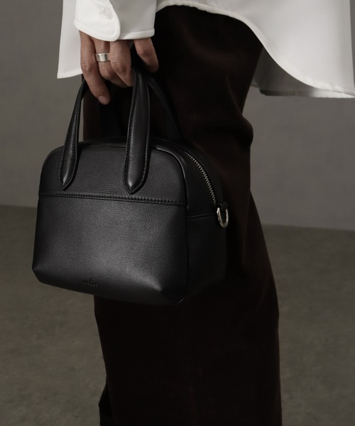 welise×ADAMPATEK】リアルレザー 2wayショルダーミニボストンバッグ