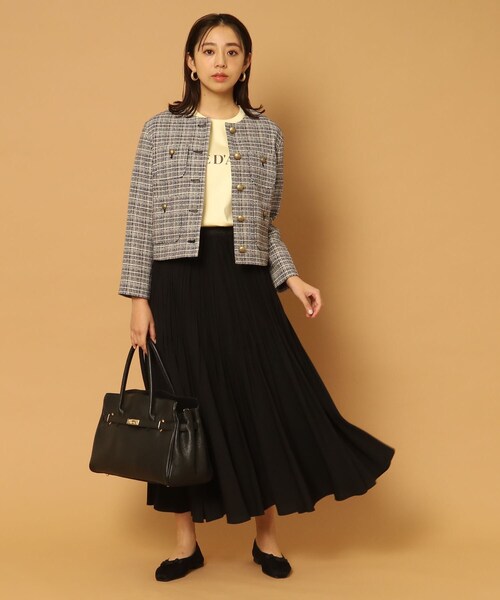 セール】DEVEAUXツイードジャケット（ノーカラージャケット