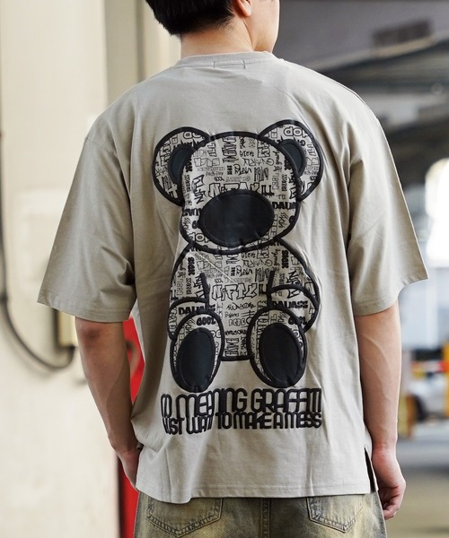 unisex】グラフィティベア Tシャツ / クマ オーバーサイズ Tシャツ